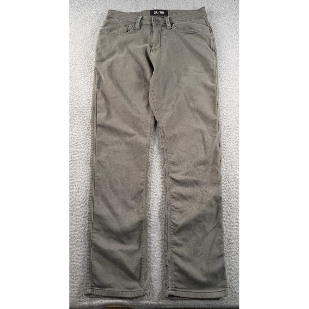 DU/ER N2X Relaxed Taper Pants Mens 30x28 Olive‎ Green Stretch Performance Twill